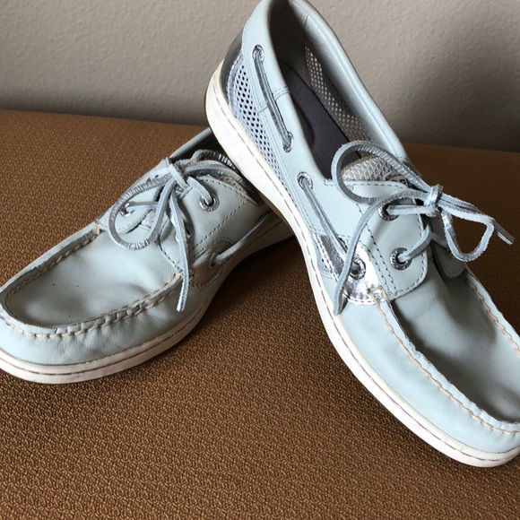 Sperry Shoes - Sperry metallic silver/off white  loafers NWOT